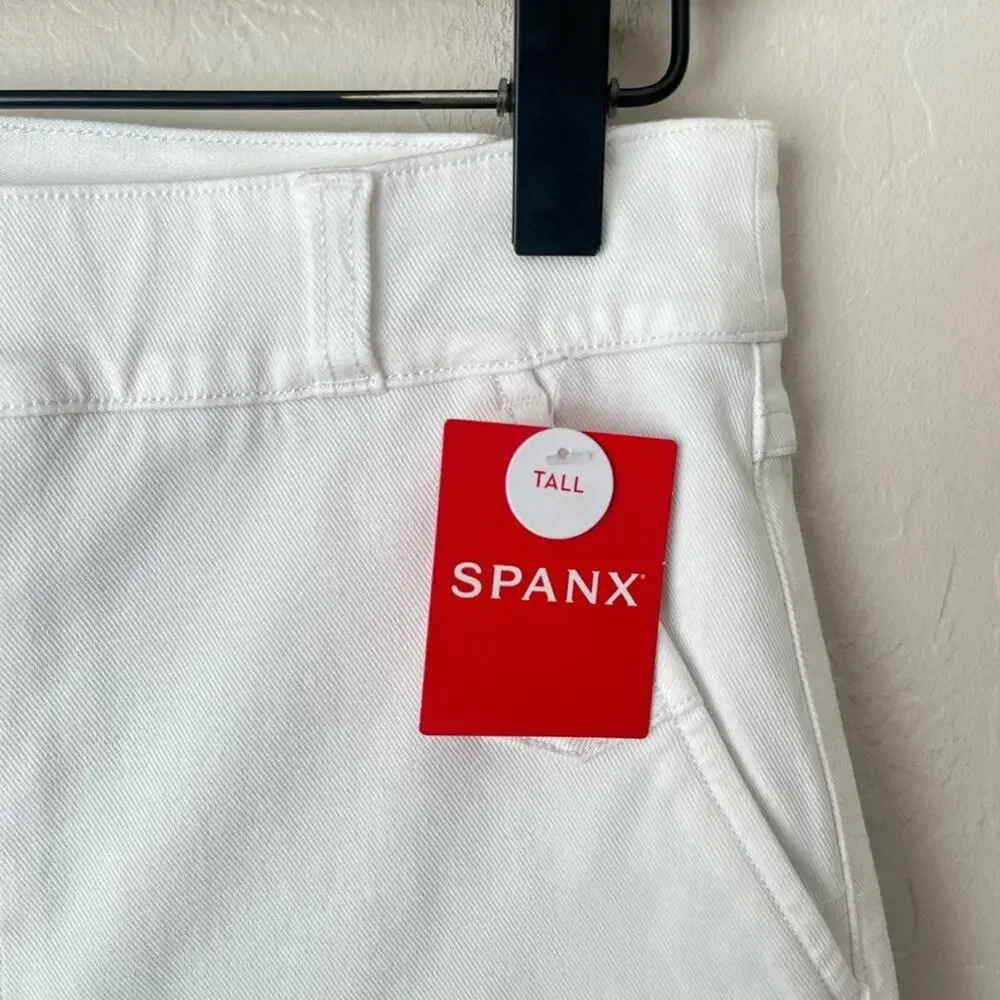 Spanx stretch twill wide leg pants white large  tall NEW - Picture 8 of 12
